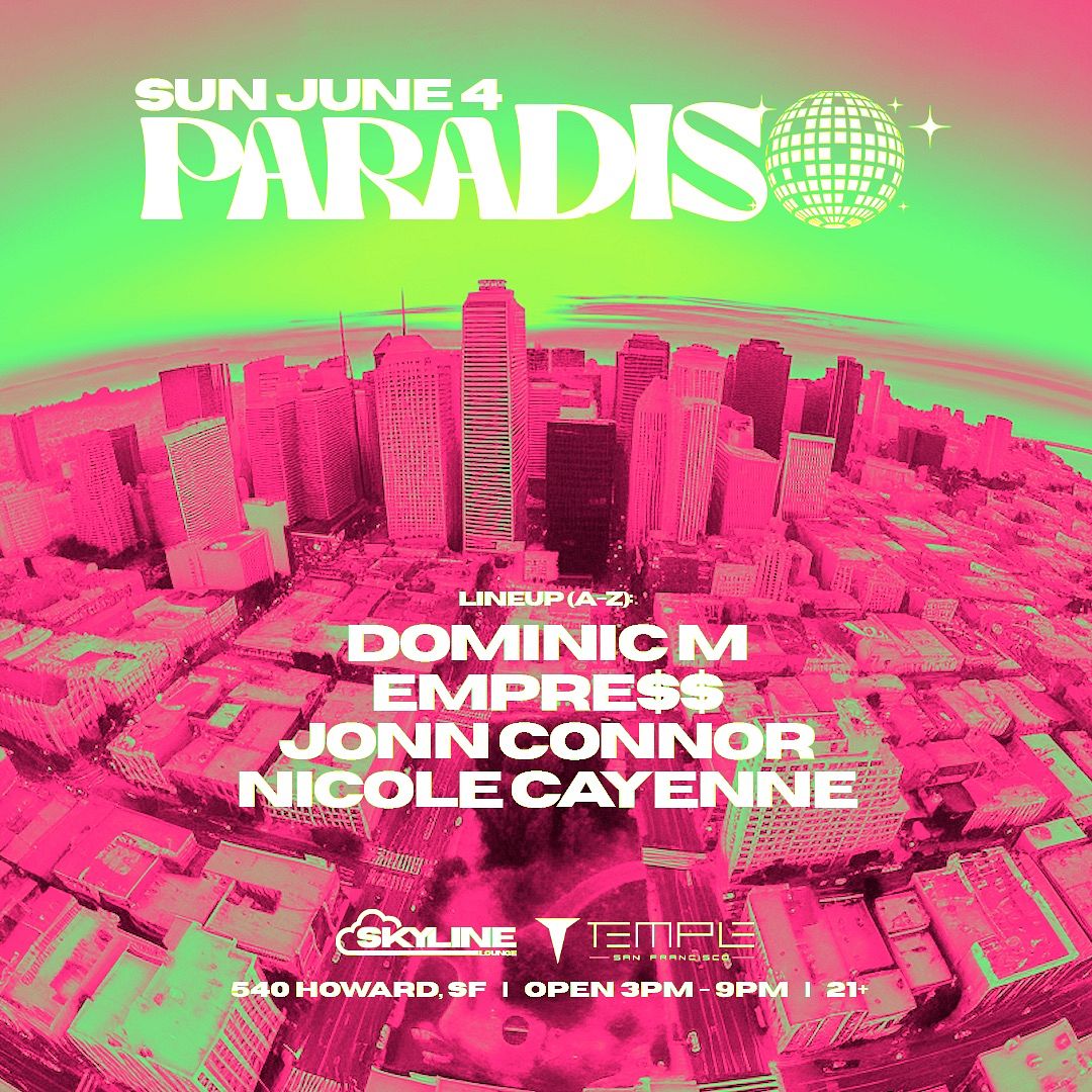 Paradiso The Skyline Lounge Tickets At Temple Nightclub In SF By