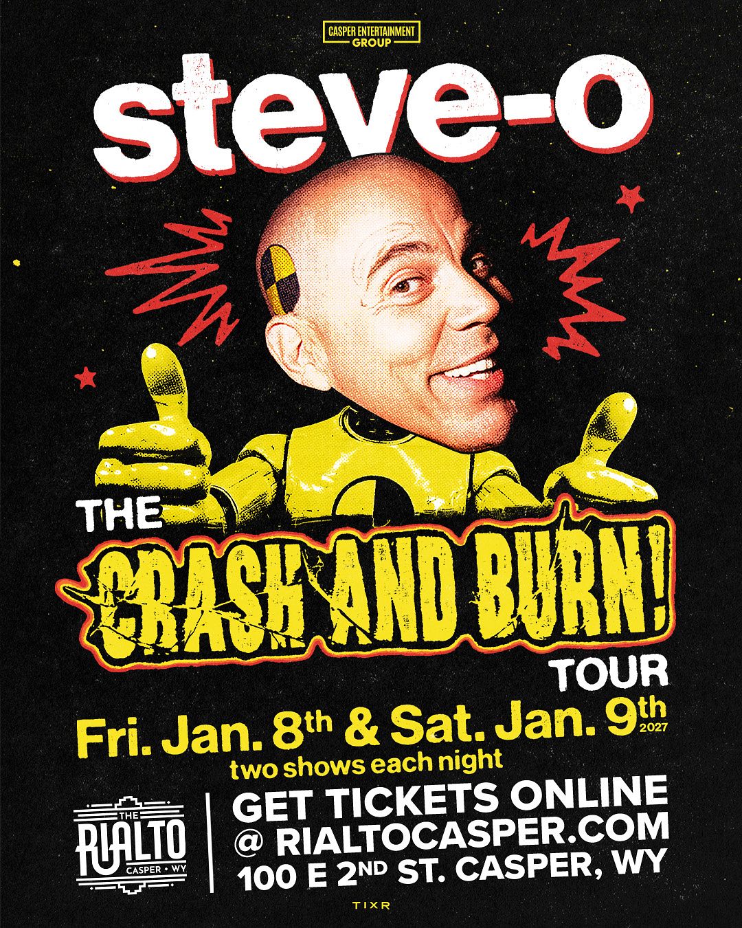 Steve-O's Crash and Burn Tour event poster