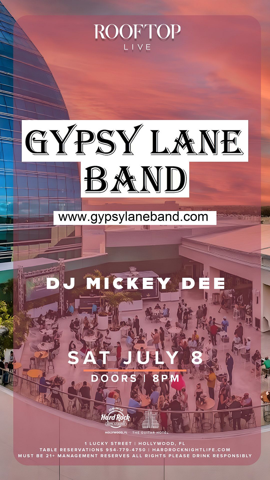 Gypsy Lane Band Rooftop Live Tickets at Rooftop Live in Hollywood by