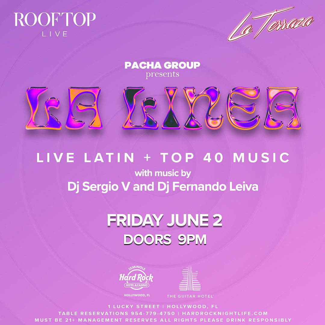 LA LINEA Rooftop Live Hard Rock Holly Tickets at Rooftop Live in