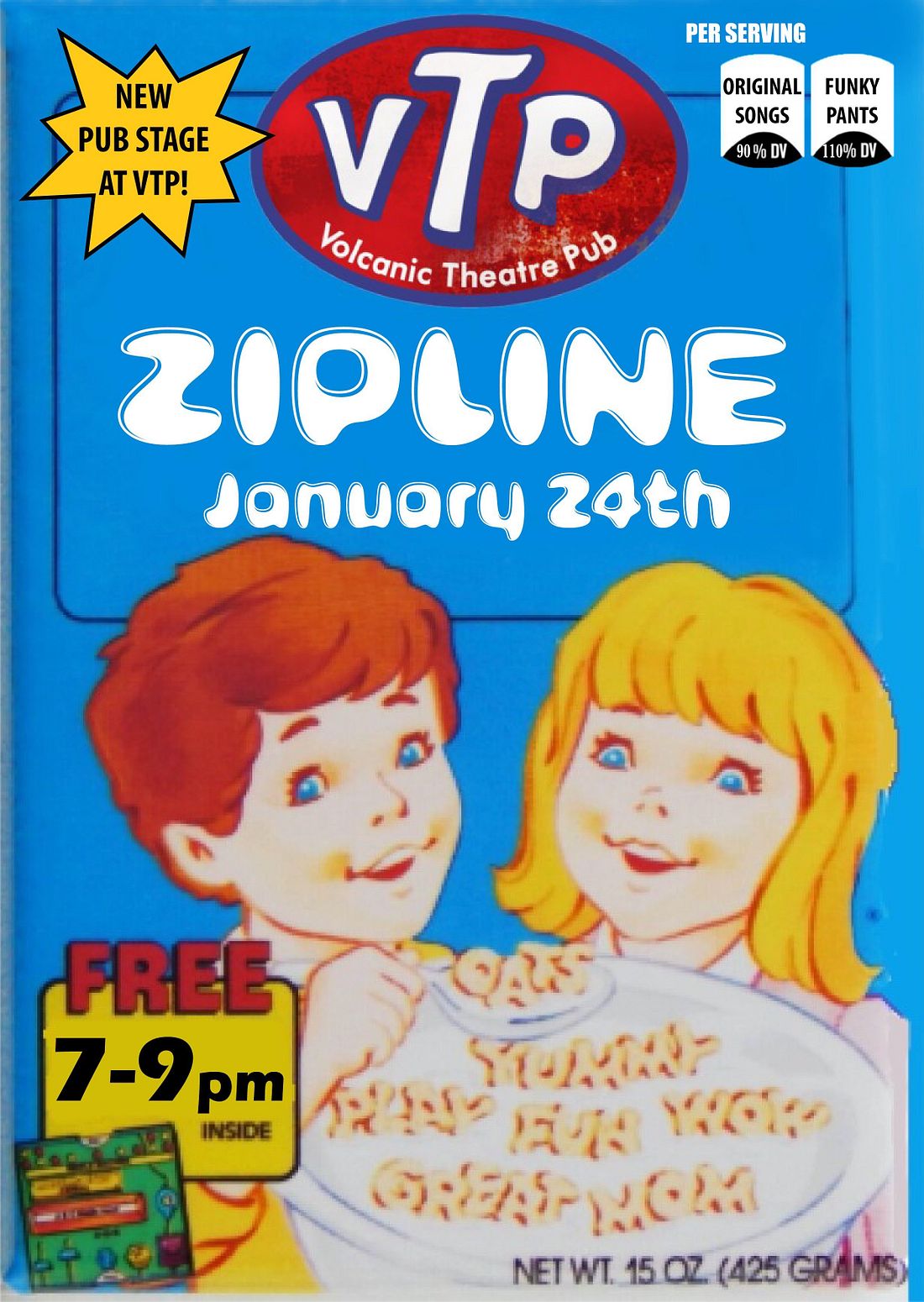 Zipline (Pub Stage) Tickets at Volcanic Theater Pub in Bend by Volcanic ...