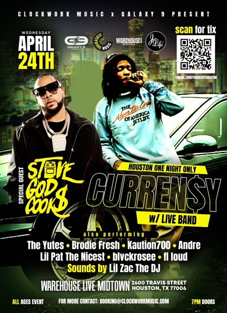 CURREN$Y w/ STOVE GOD COOKS Houston April 24th Tickets at