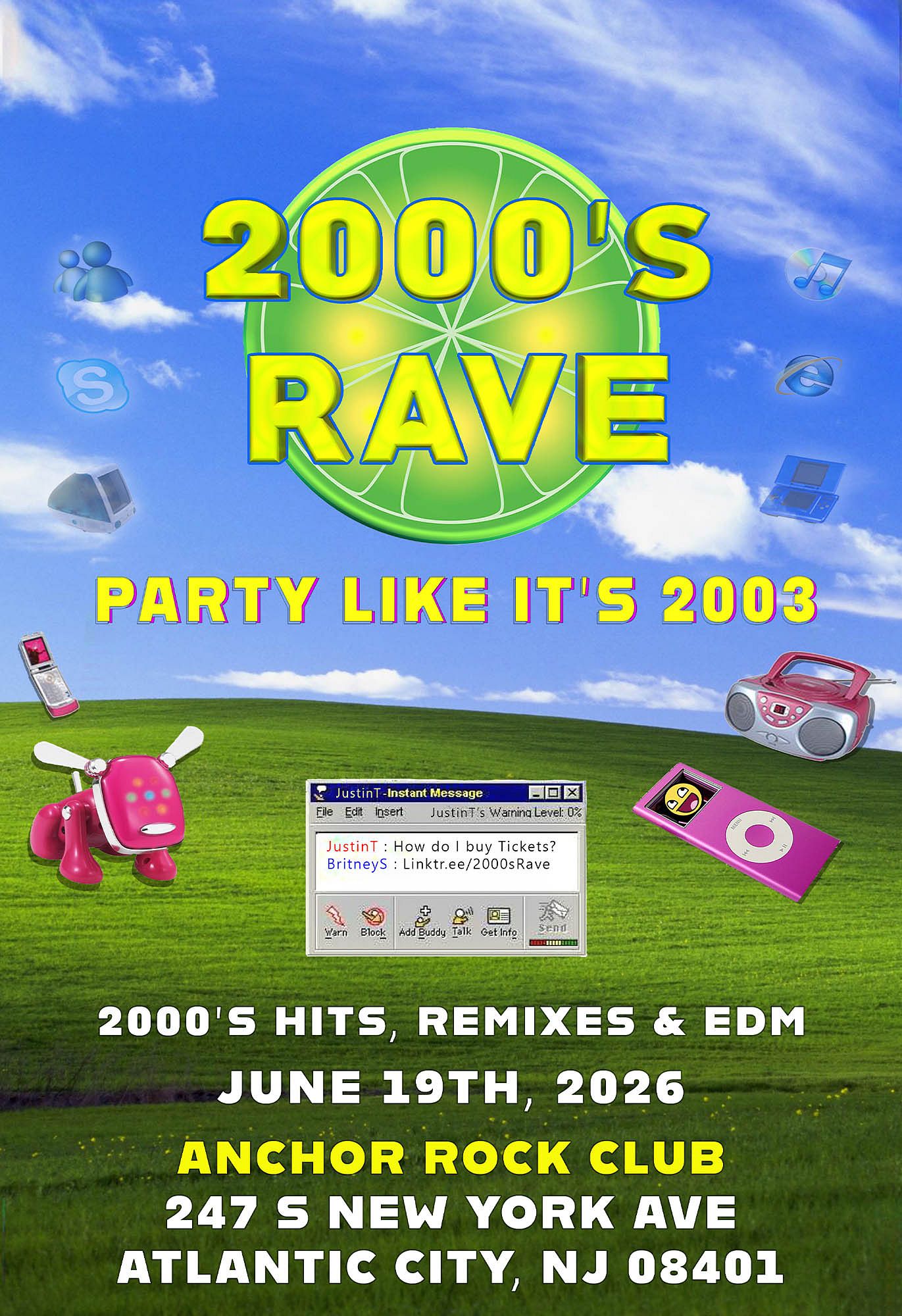 2000's Rave Tickets at Anchor Rock Club in Atlantic City by Anchor Rock ...