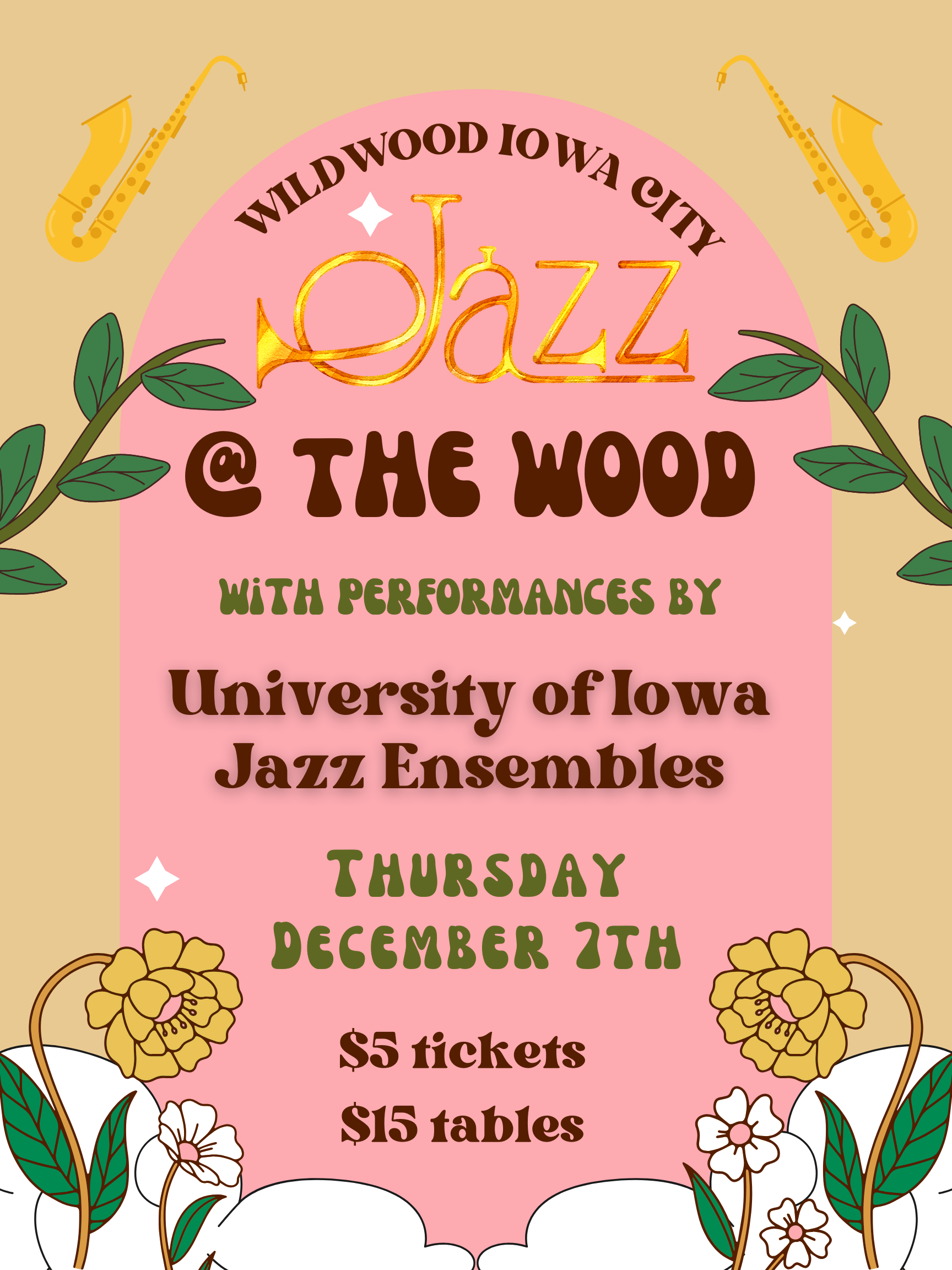 Jazz The Wood feat UI Jazz Combos Tickets at Wildwood in Iowa City