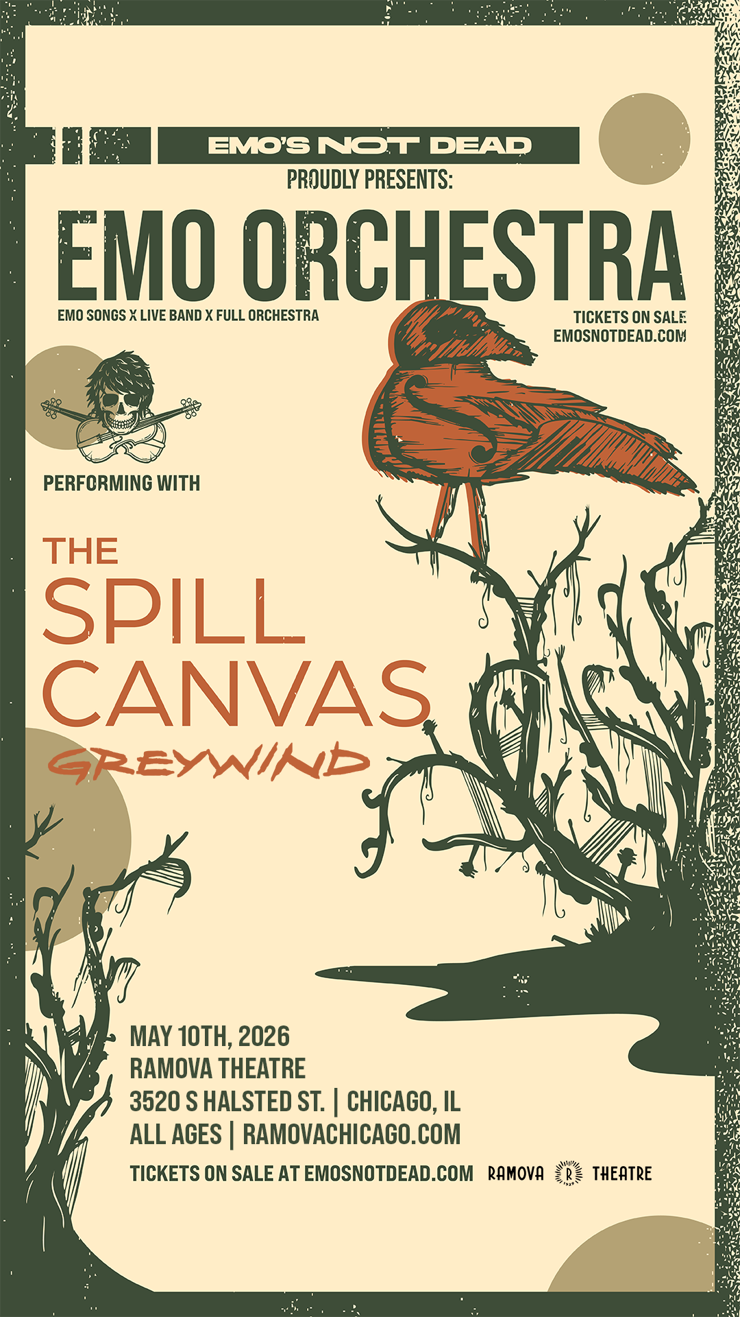 Emo Orchestra ft The Spill Canvas Tickets at Ramova Theatre in