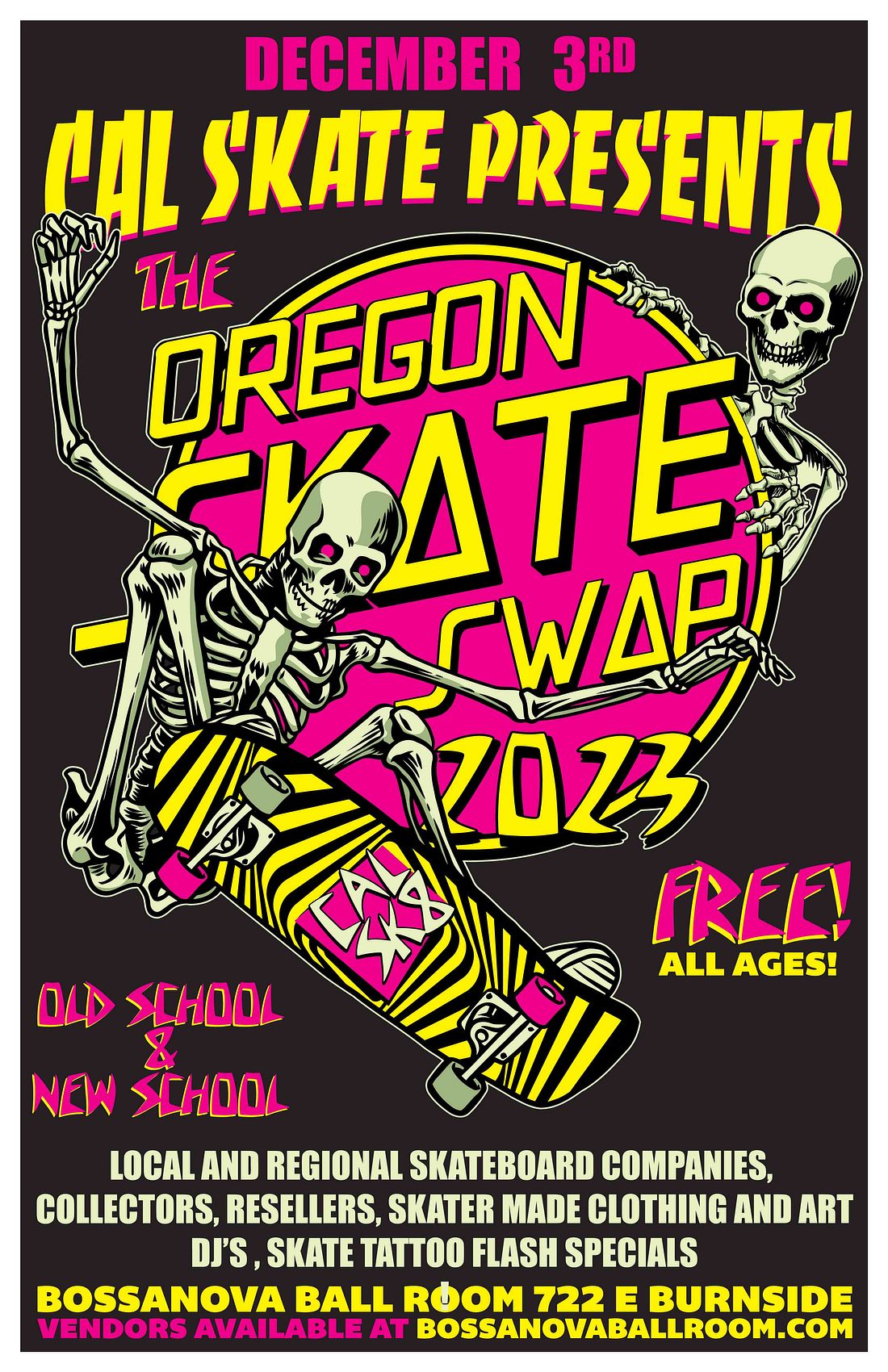 Cal Skate Presents The Oregon Skateboard Swap Tickets at Bossanova