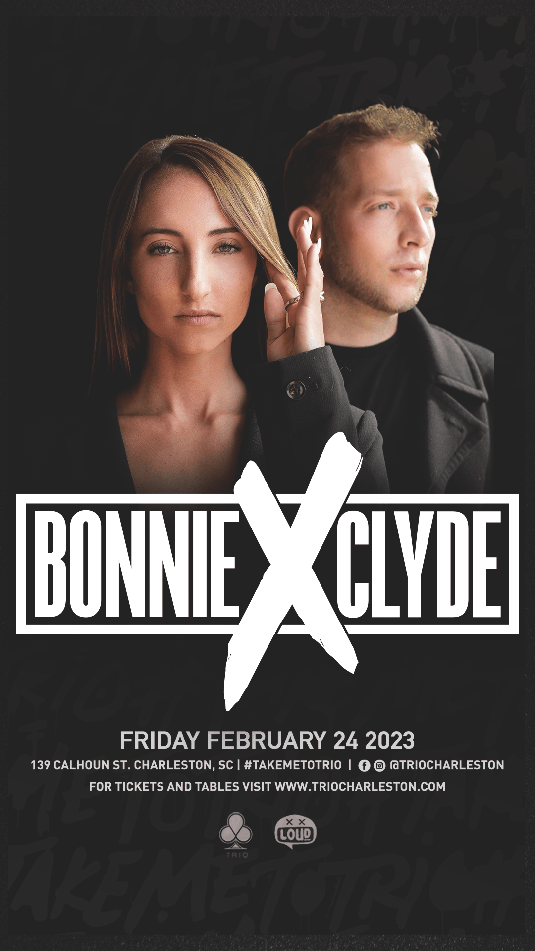 Bonnie X Clyde Tickets at Trio in Charleston by Loud Crowd Charleston
