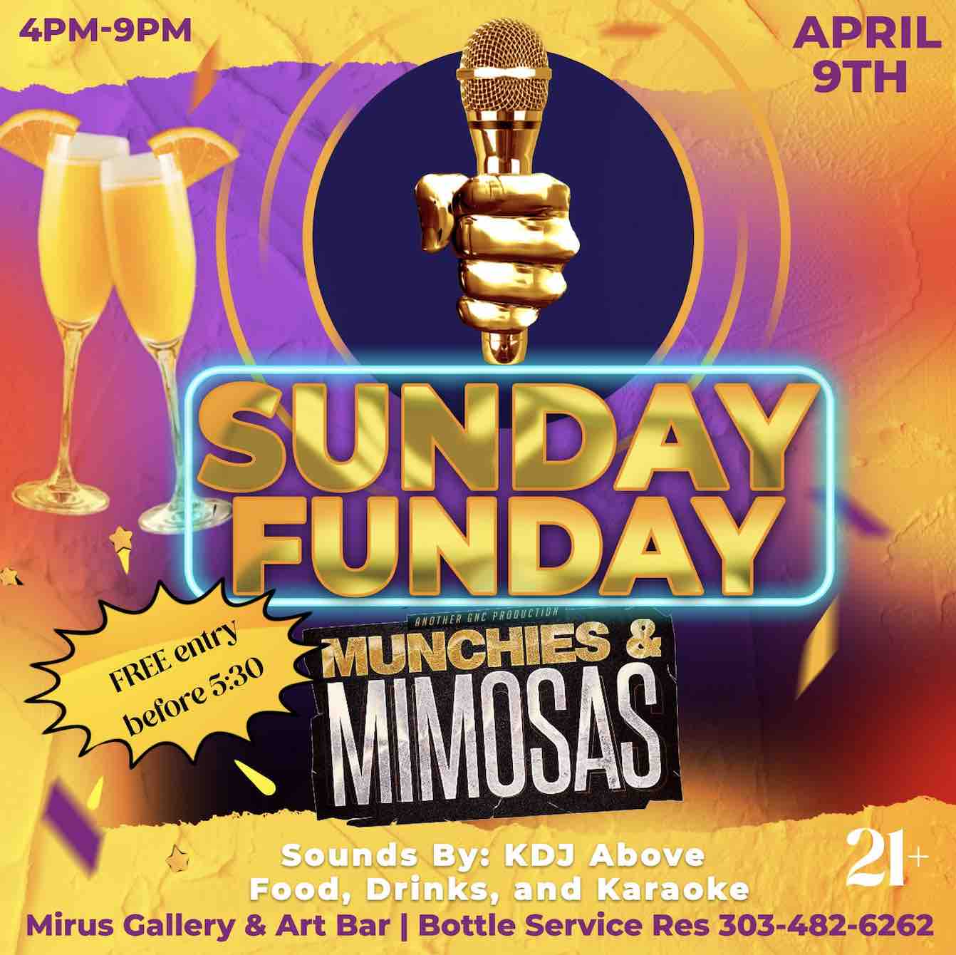 Sunday Funday Munchies & Mimosas Tickets at MIrus Art Gallery in Denver ...