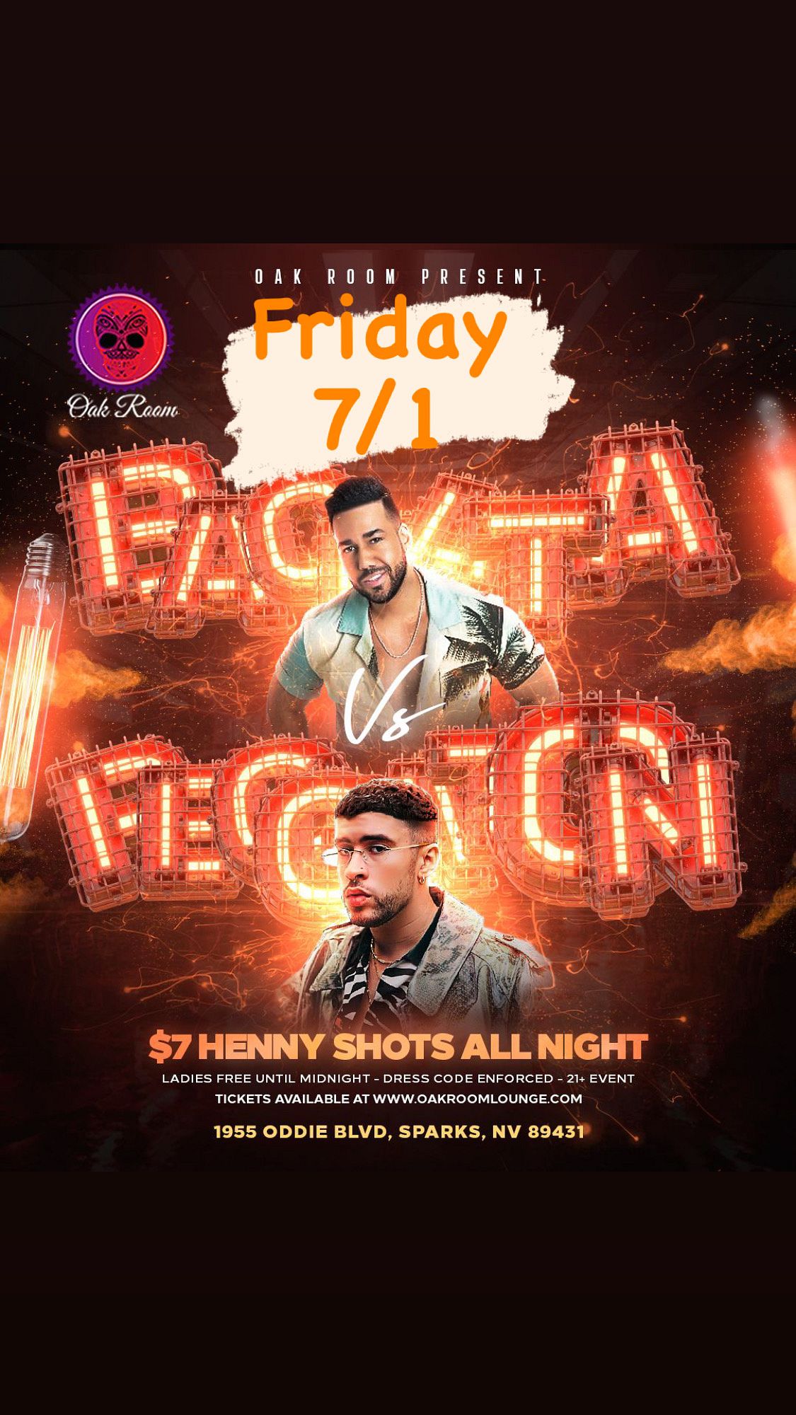 bachata-vs-reggaeton-tickets-at-oak-room-lounge-in-sparks-by-oakroom