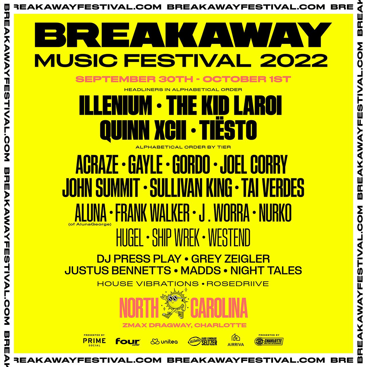 Breakaway Music Festival Carolina 2022 Tickets at Charlotte Motor