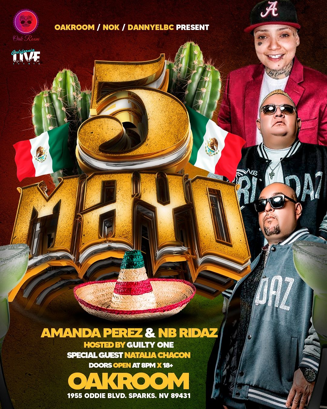 5 De Mayo NB Ridaz + Amanda Perez Tickets at Oak Room Lounge in Sparks ...