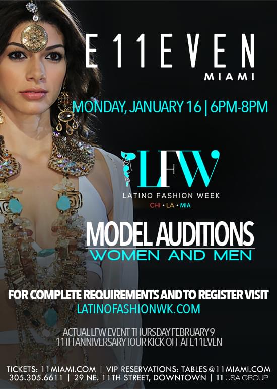 Latino Fashion Week Model Auditions Tickets At E11even Miami In Miami