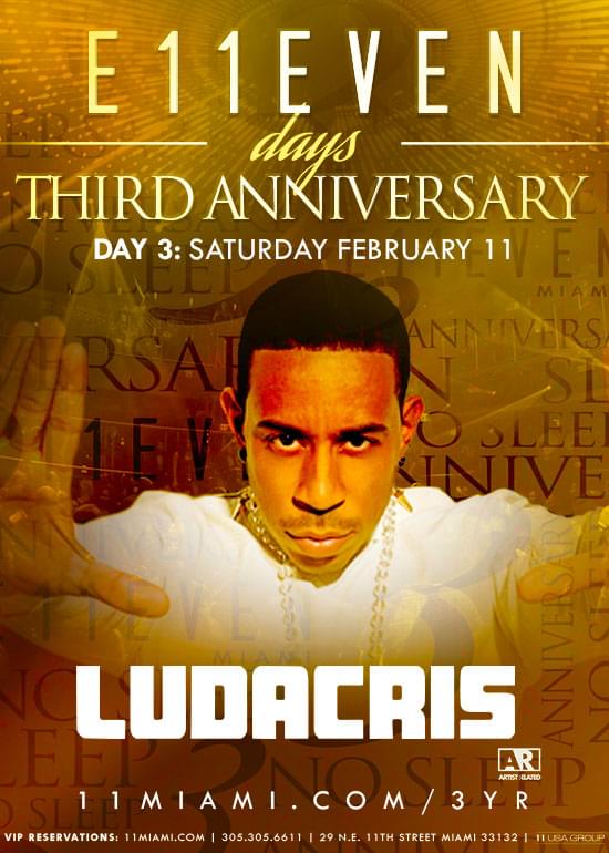 3YR Ludacris Tickets at E11EVEN Miami in Miami by 11 Miami Tixr