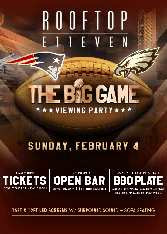 The Big Game Viewing Party Tickets at Rooftop at E11EVEN in Miami by 11