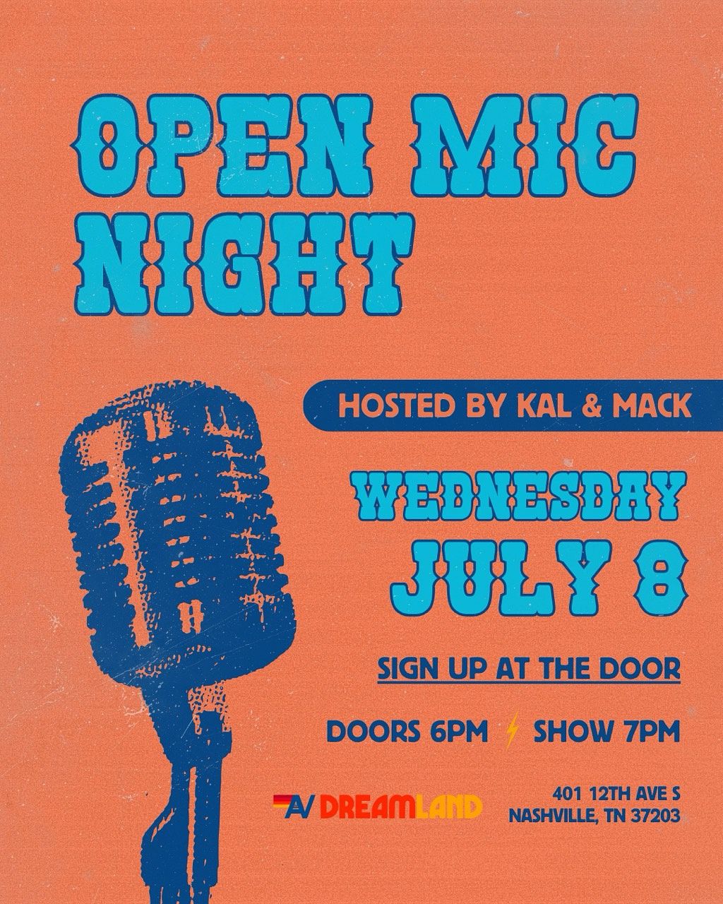 Open Mic Night - Nashville Tickets at Dreamland Nashville in