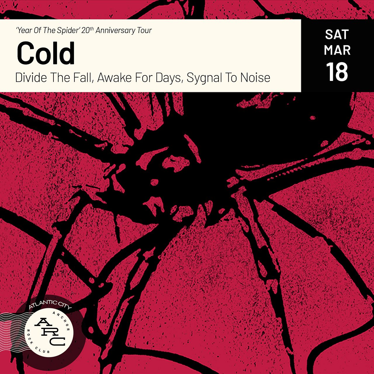 COLD 'Year of the Spider' 20th Anniversary Tour Tickets at Anchor Rock