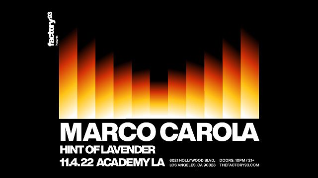 Marco Carola Tickets at Academy Nightclub in Los Angeles by Academy | Tixr
