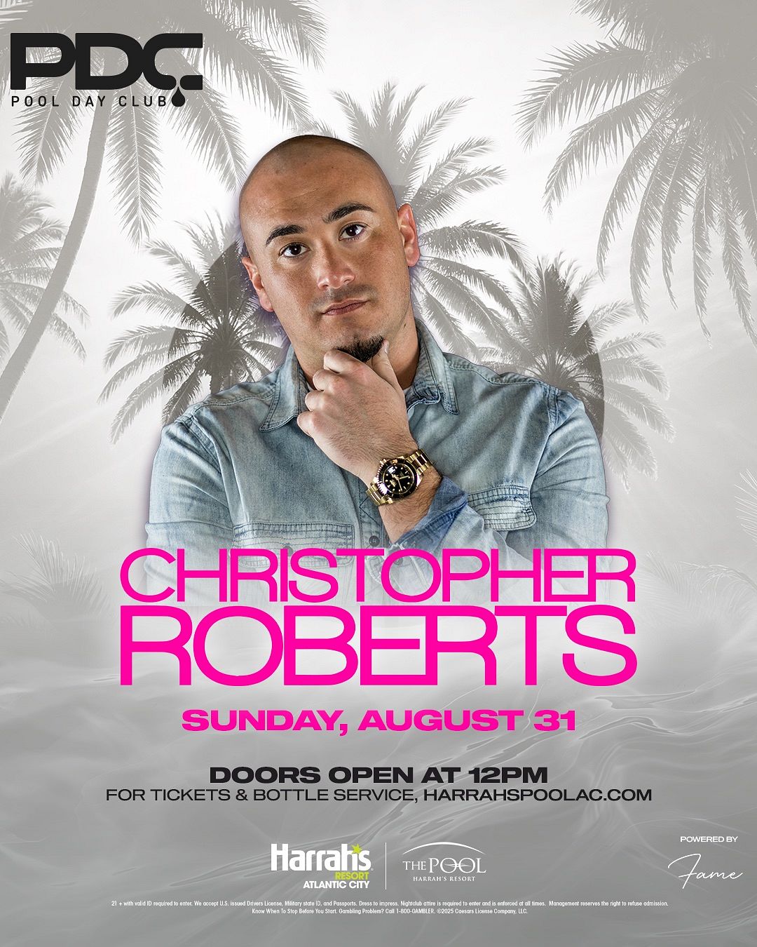 CHRISTOPHER ROBERTS at The Pool at Harrah's Resort Atlantic City Sunday, August 31, 2025