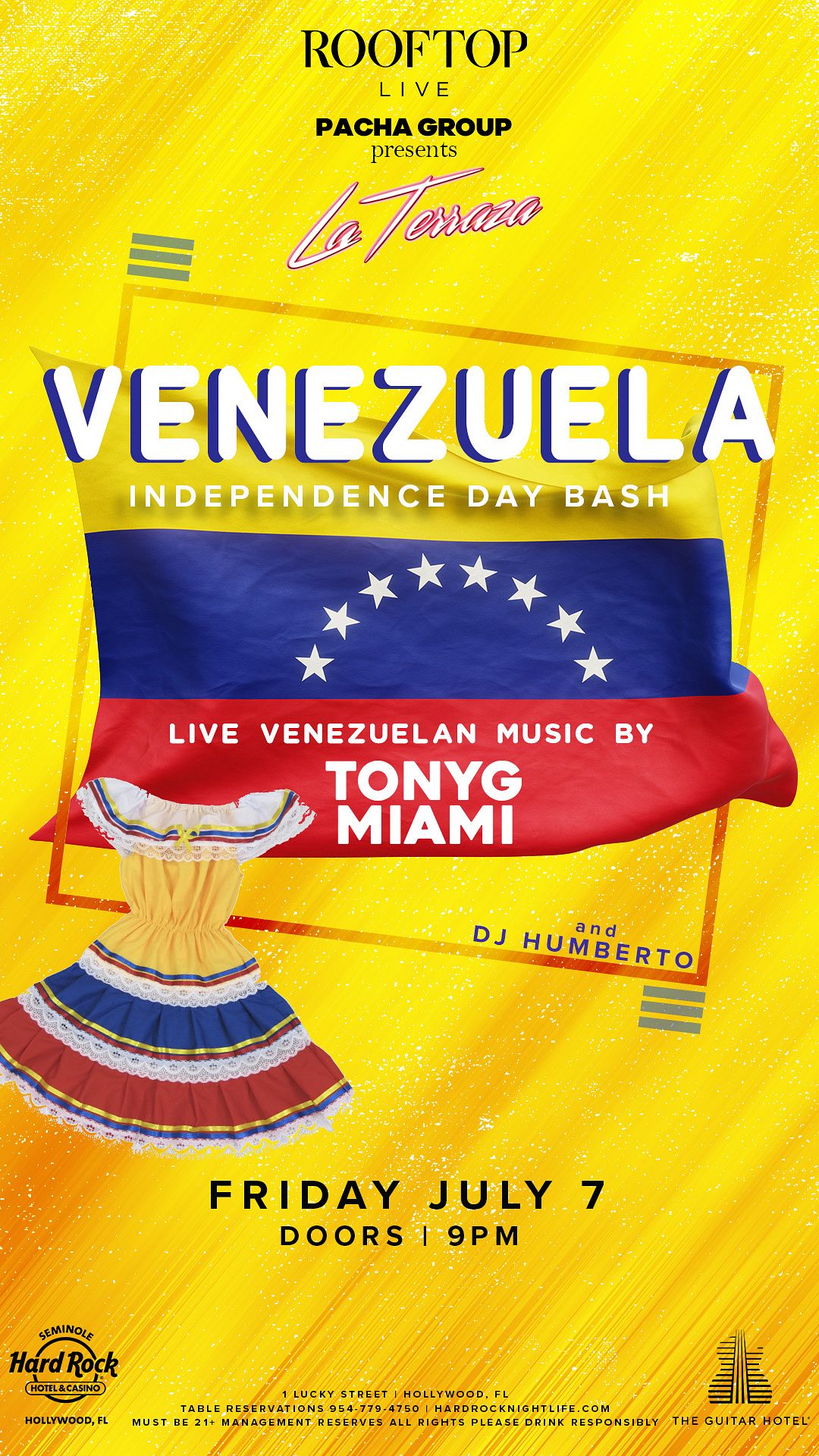 VENEZUELA INDEPENDENCE DAY BASH Tickets at Rooftop Live in Hollywood by