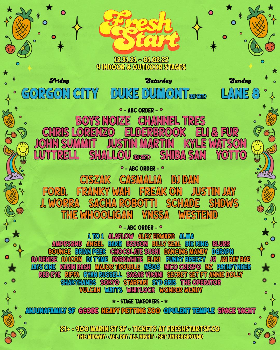Fresh Start with City, Lane 8 & much more Tickets at The Midway