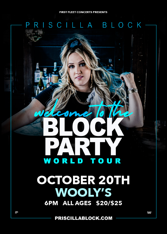 Priscilla Block Tickets at Wooly's in Des Moines by First Fleet