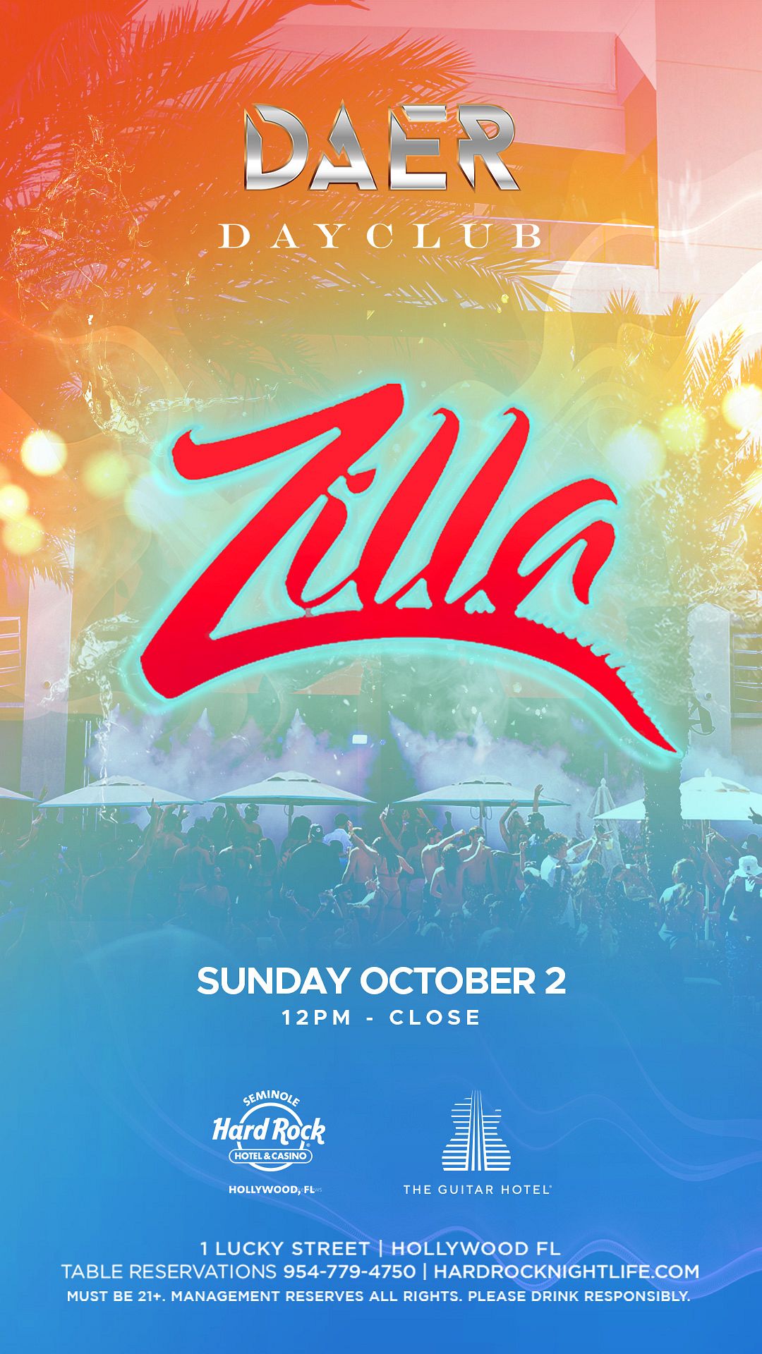 Sunday Tickets At October 2nd DAER Dayclub South Florida By In 