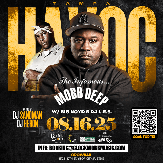 MOBB DEEP LIVE IN TAMPA Tickets at Crowbar in Ybor City by