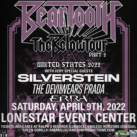 Beartooth Tickets at Lonestar Event Center Amphitheater in Lubbock by ...