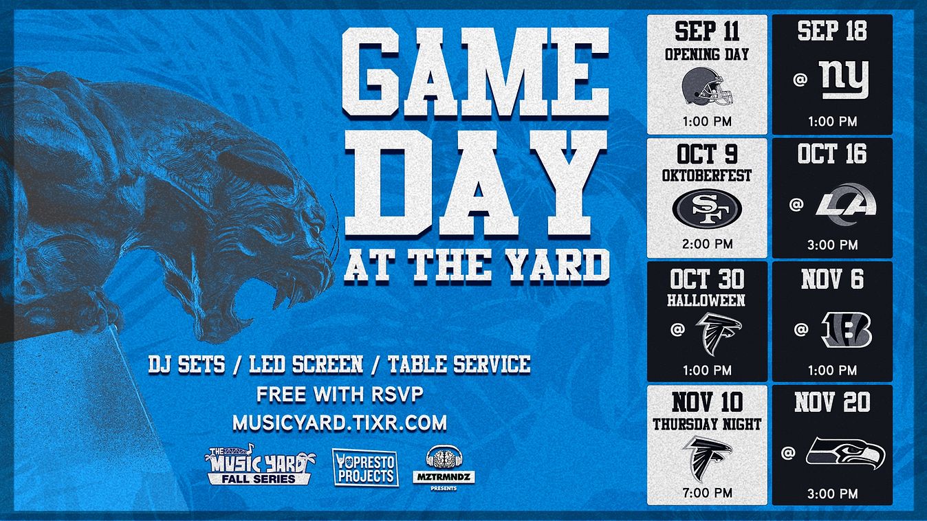GAME DAY vs Giants The Music Yard Tickets at Music Yard in Charlotte