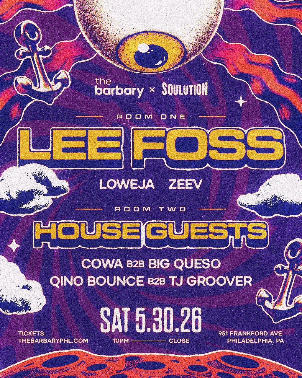 LEE FOSS / SOULUTION / HOUSE GUESTS Tickets at The Barbary in