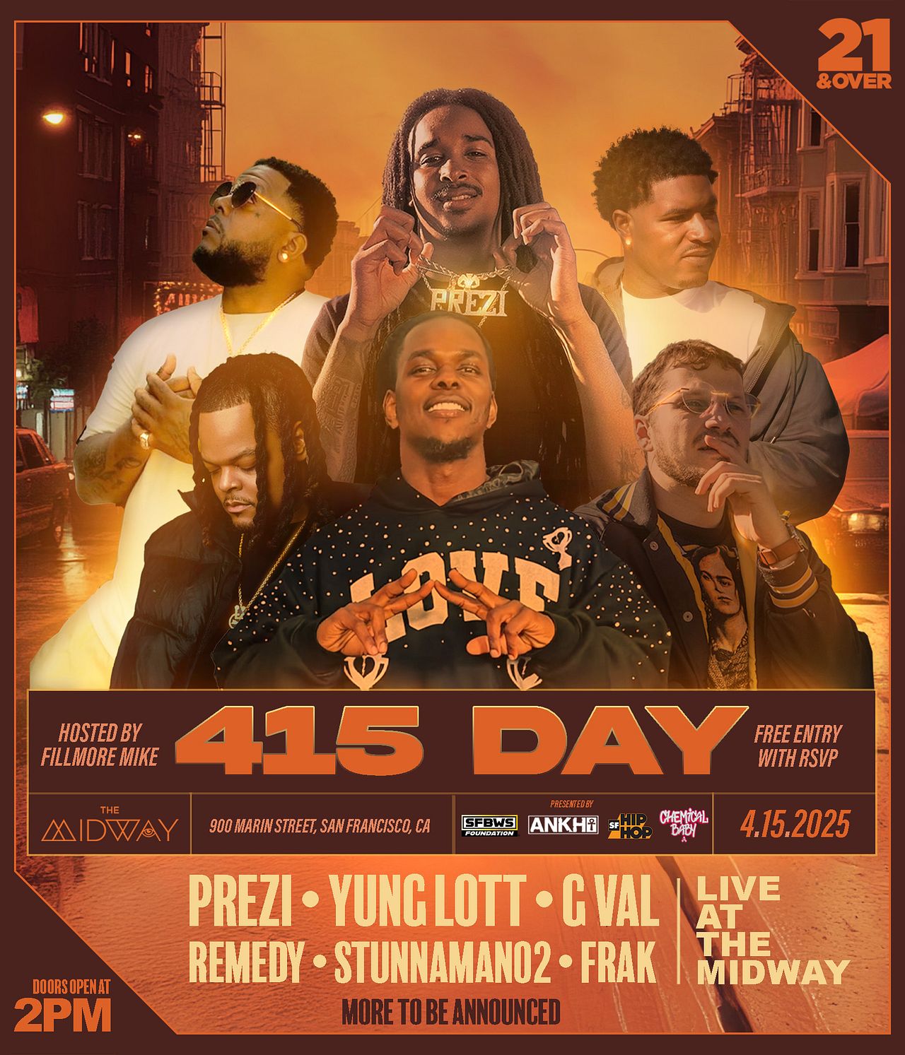 SFBWS & SF Hip-Hop Present: 415 Day Tickets at The Midway in San