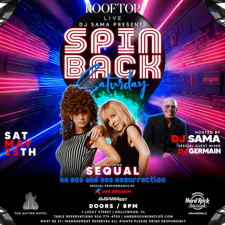 Spinback Saturday | Rooftop Live - Hard Rock Holly Tickets at Rooftop ...