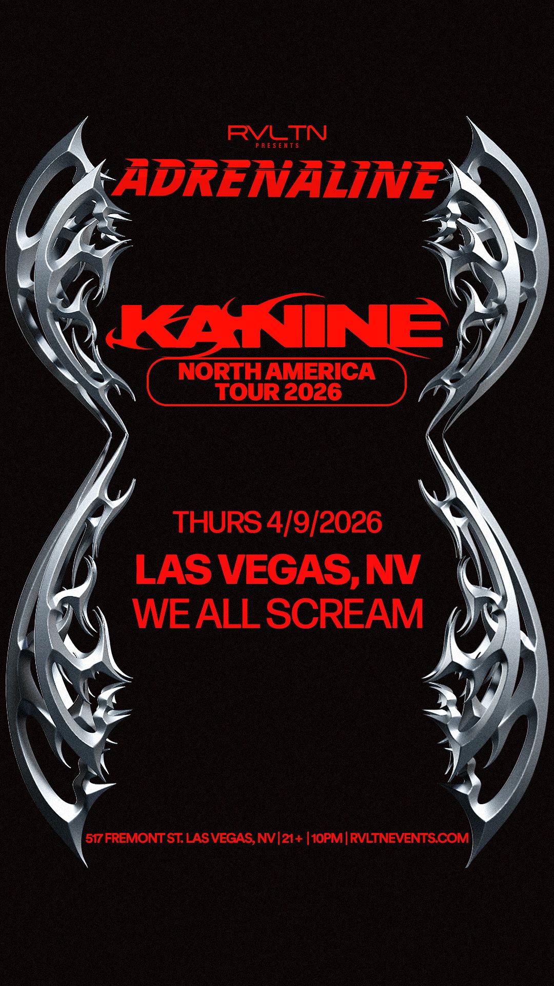 ADRENALINE w/ KANINE Tickets at We All Scream in Las Vegas by We All ...