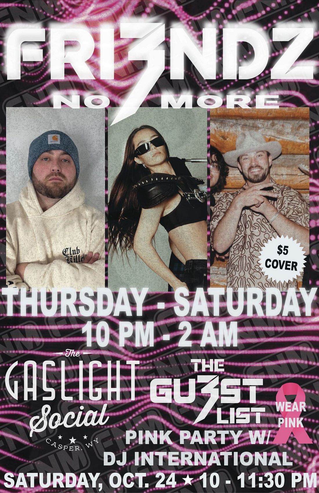 "Fri3nds No More" DJ Night event poster