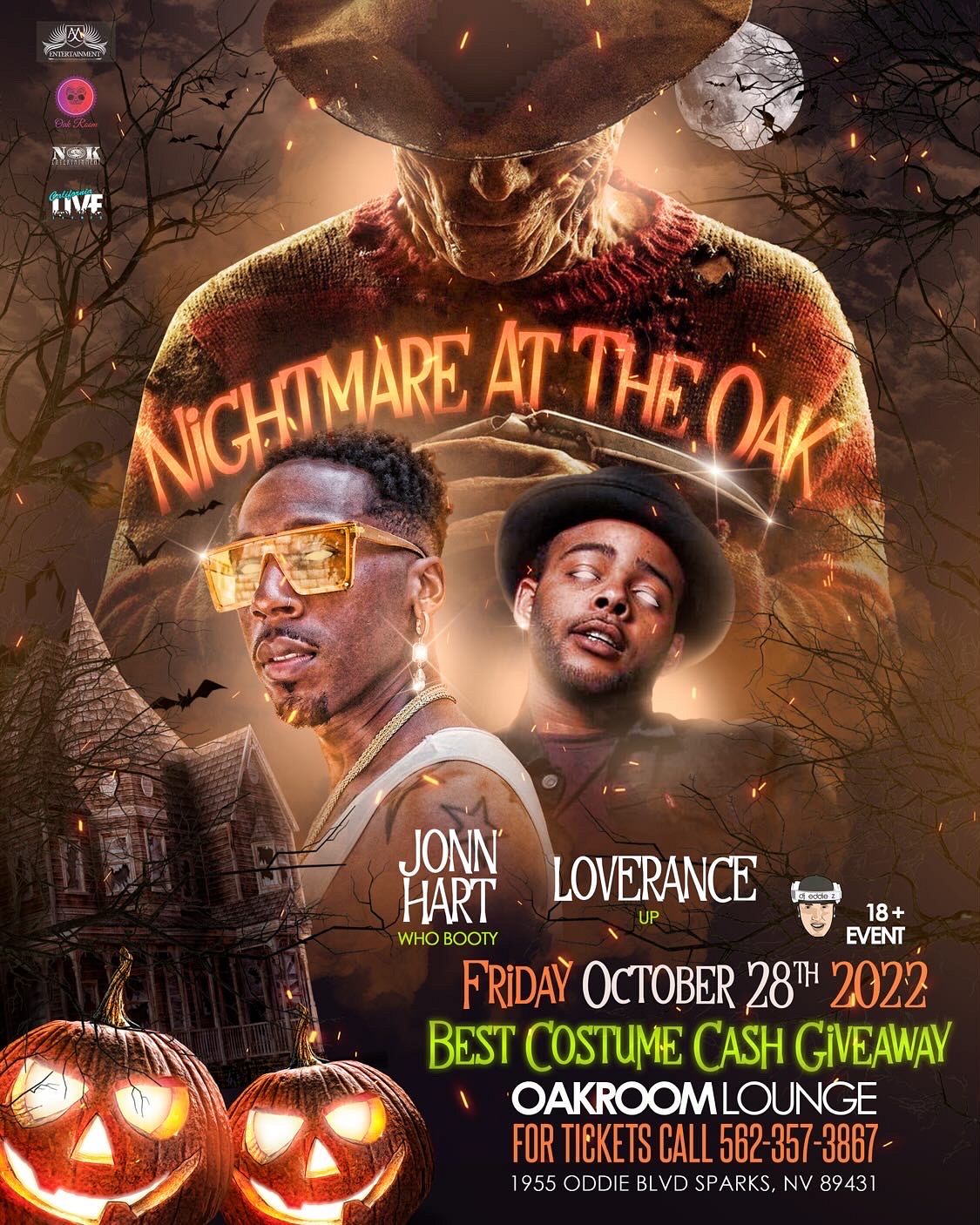 Nightmare At The Oak Tickets At Reno Sparks Convention Center In Reno 