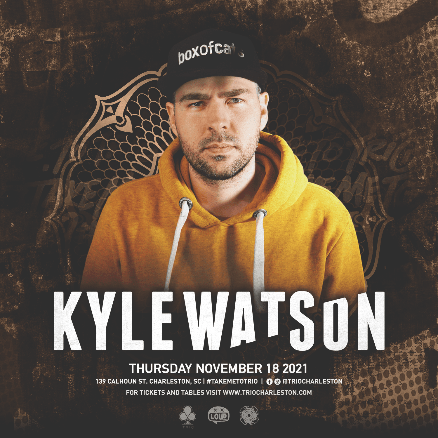 Kyle Watson Tickets at Trio in Charleston by Loud Crowd Charleston Tixr