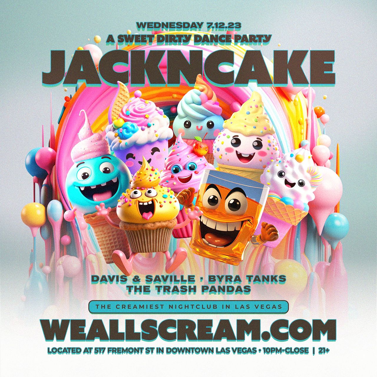 WAS Jack N Cake Tickets at We All Scream in Las Vegas by Corner Bar