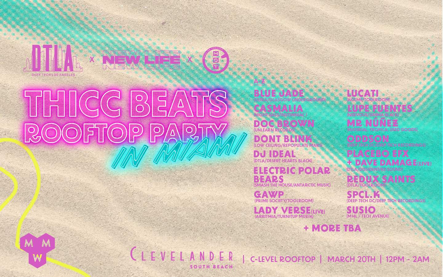 THICC BEATS ROOFTOP PARTY 03/20 Tickets at Clevelander South Beach in