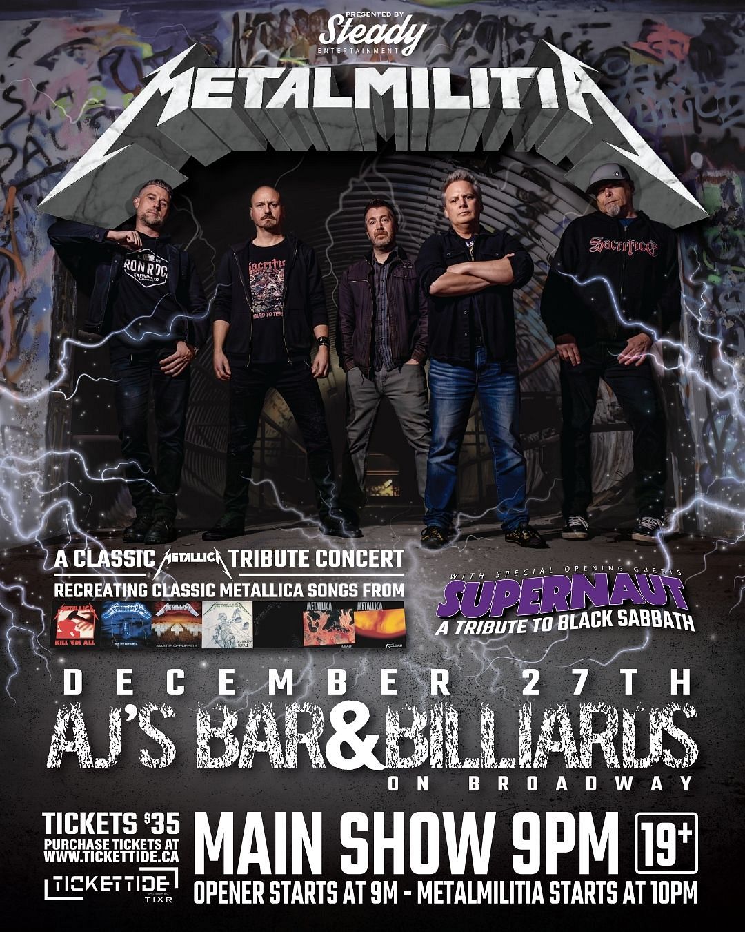 Metal Militia 2025 Tickets at AJs Bar & Billiards in corner brook
