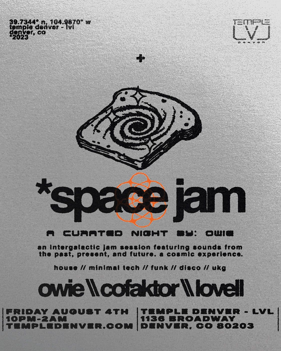 Space Jam A Night Curated By Owie Tickets at Temple in