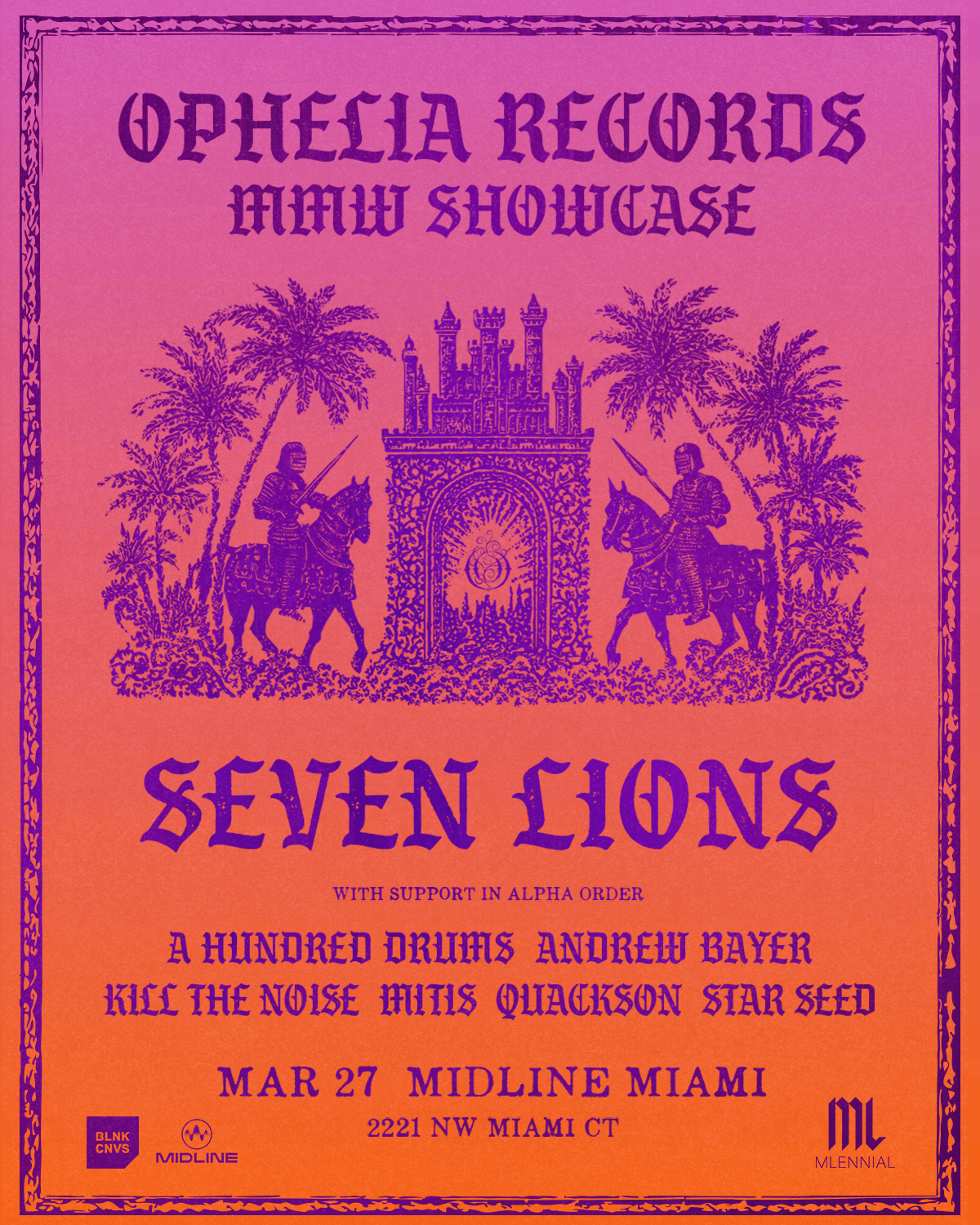 OPHELIA RECORDS MMW SHOWCASE Tickets at Midline Miami in Miami by