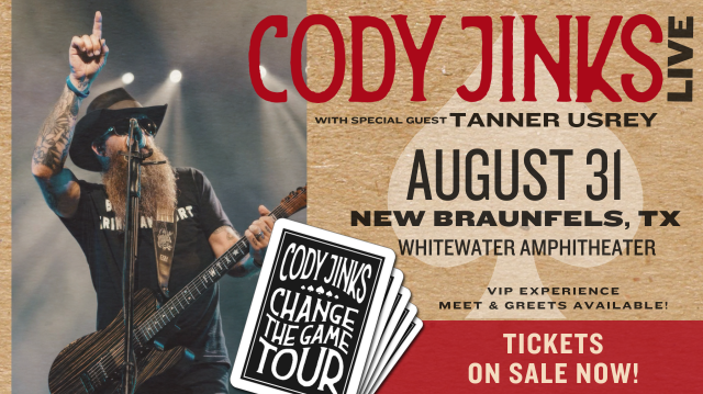 Cody Jinks (Night 2) Tickets at Whitewater Amphitheater in New ...