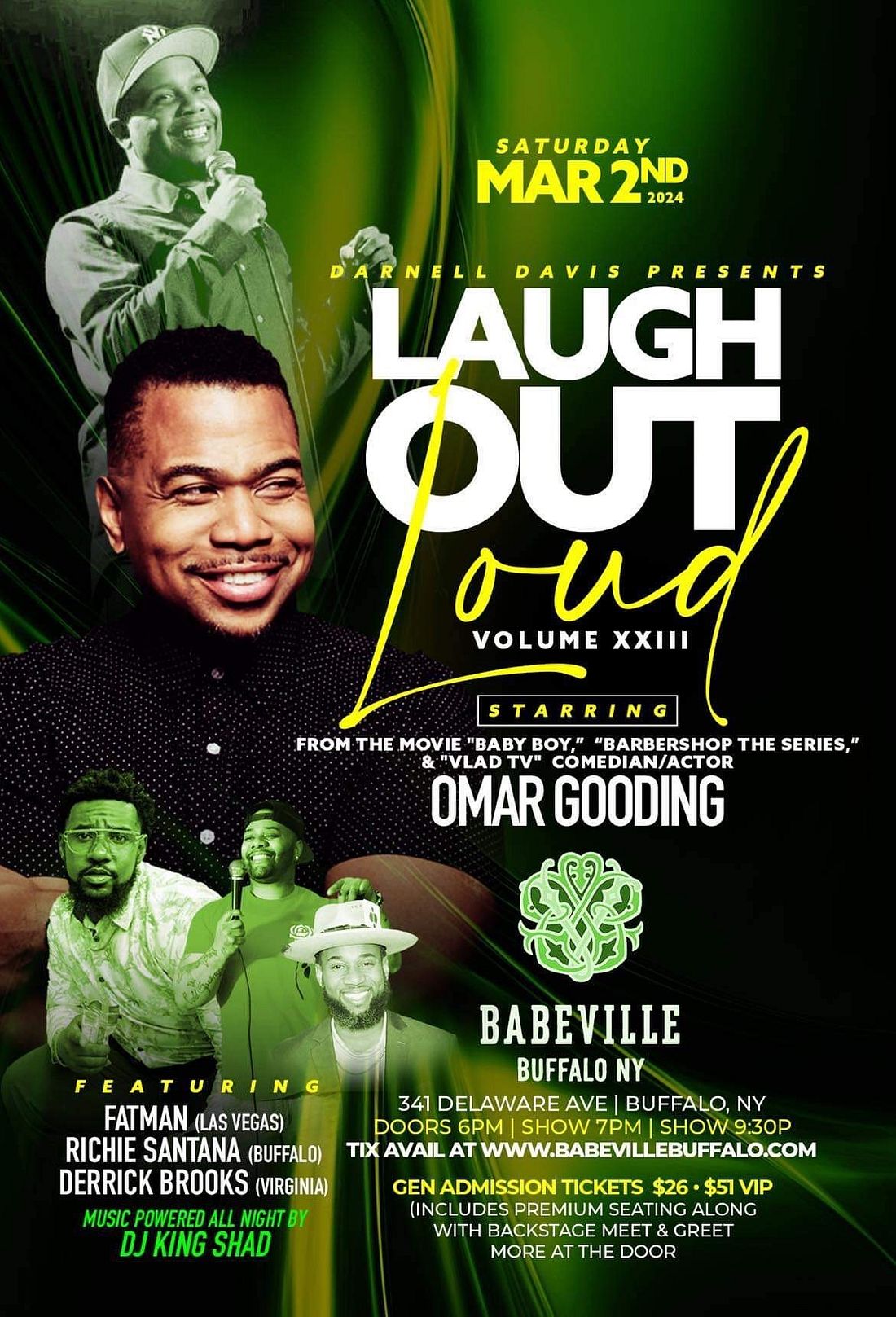 Laugh Out Loud Vol XXIII starring Omar Gooding (2) Tickets at The 9th ...