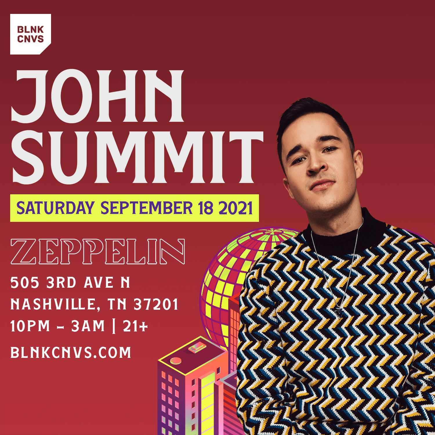 JOHN SUMMIT ZEPPELIN NASHVILLE Tickets at Zeppelin Nashville in