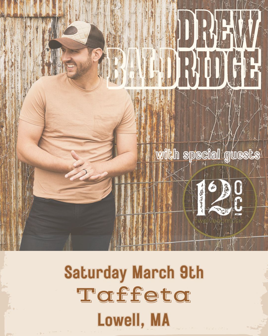 Drew Baldridge Tickets At Taffeta Music Hall In Lowell By Taffeta Music Hall | Tixr