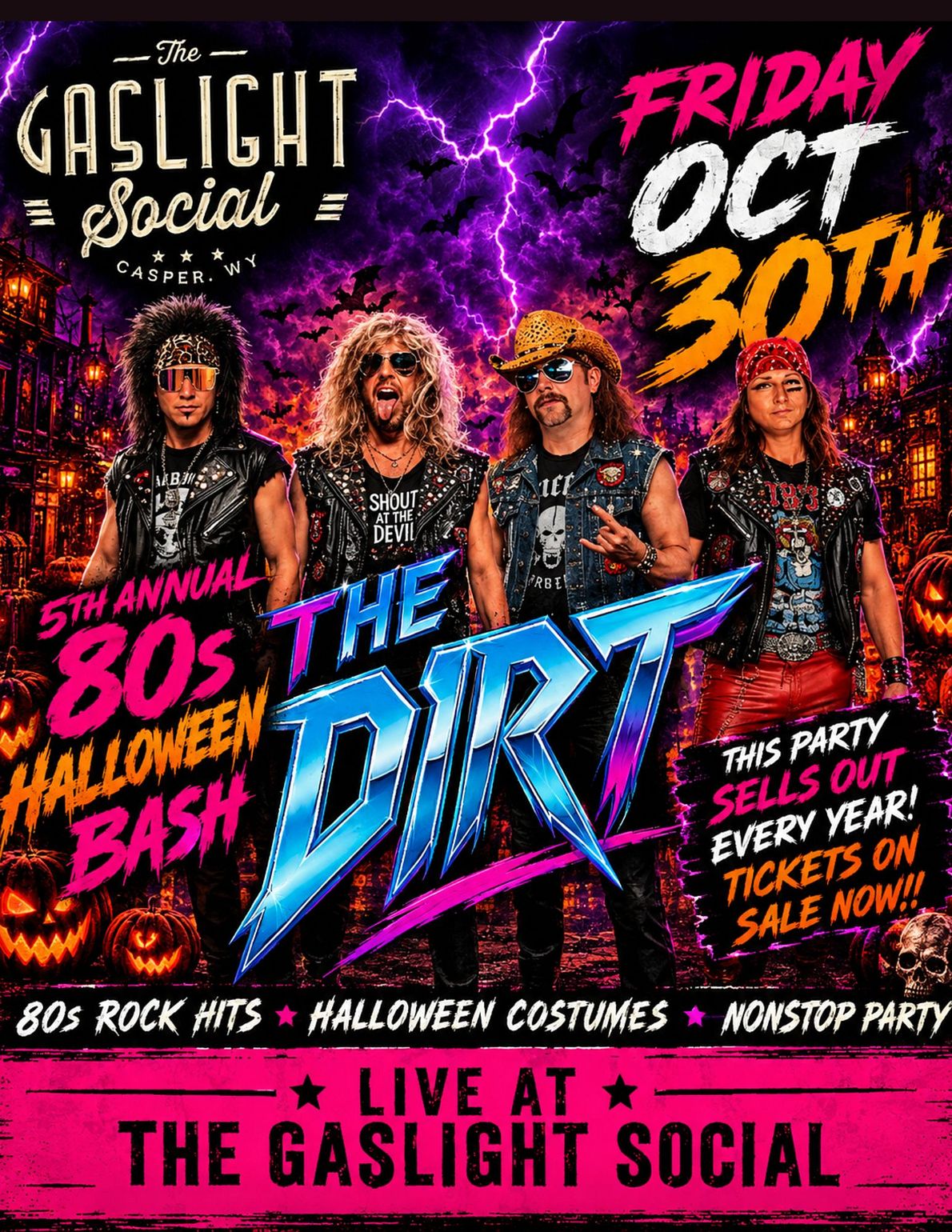 The Dirt - 80s Halloween Bash event poster