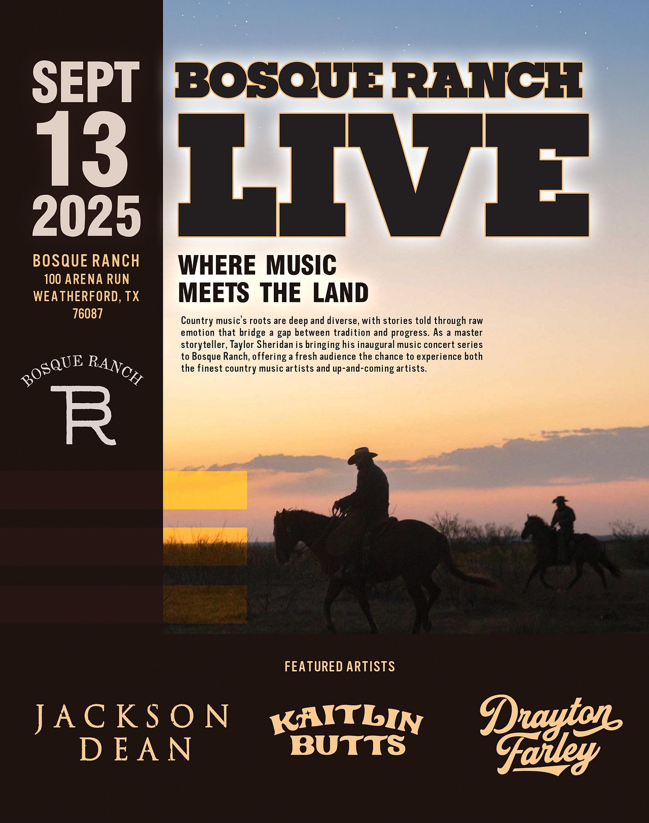 Bosque Ranch Live tickets by Afallon Productions