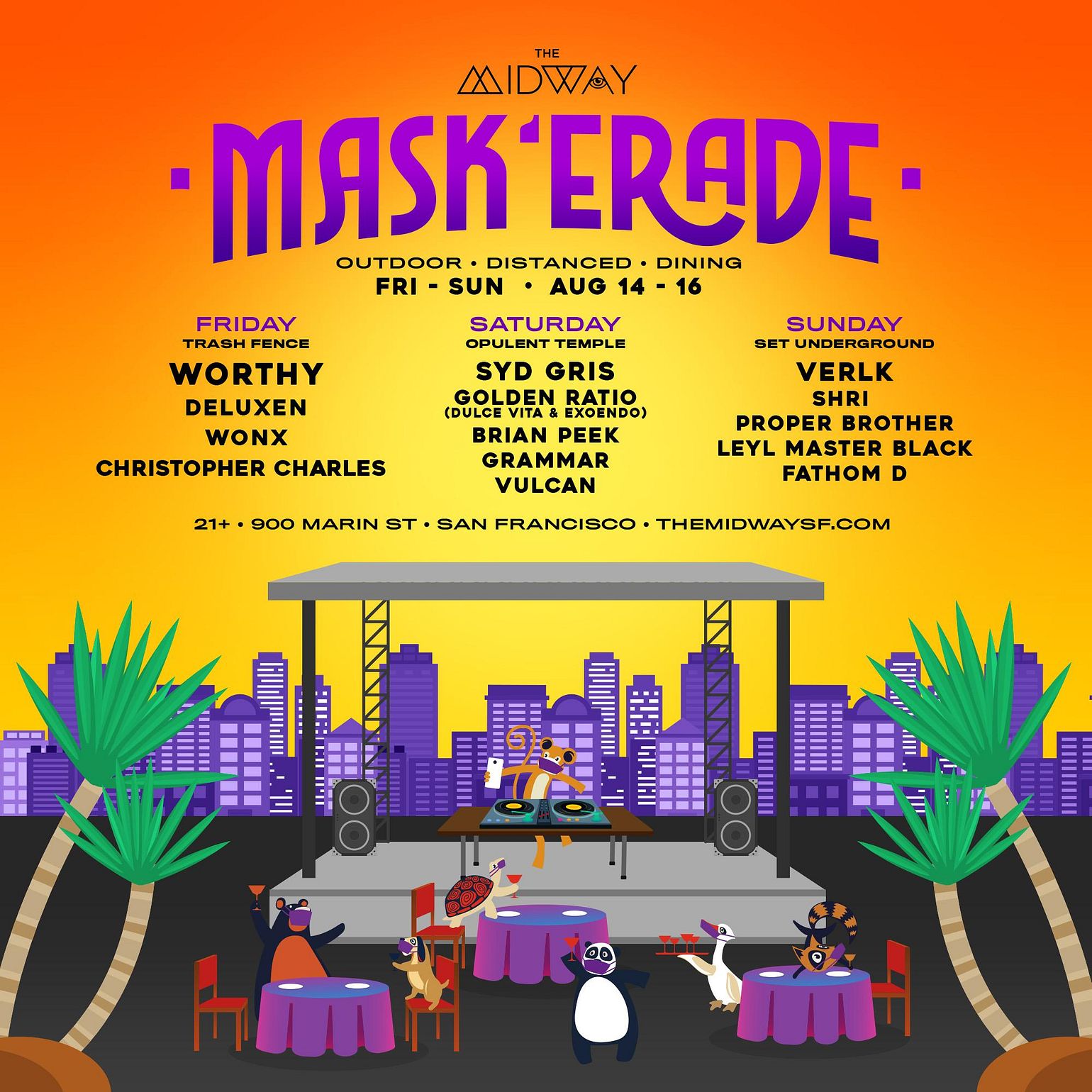 MASK'ERADE Outdoor Dining Tickets at The Midway in San Francisco by
