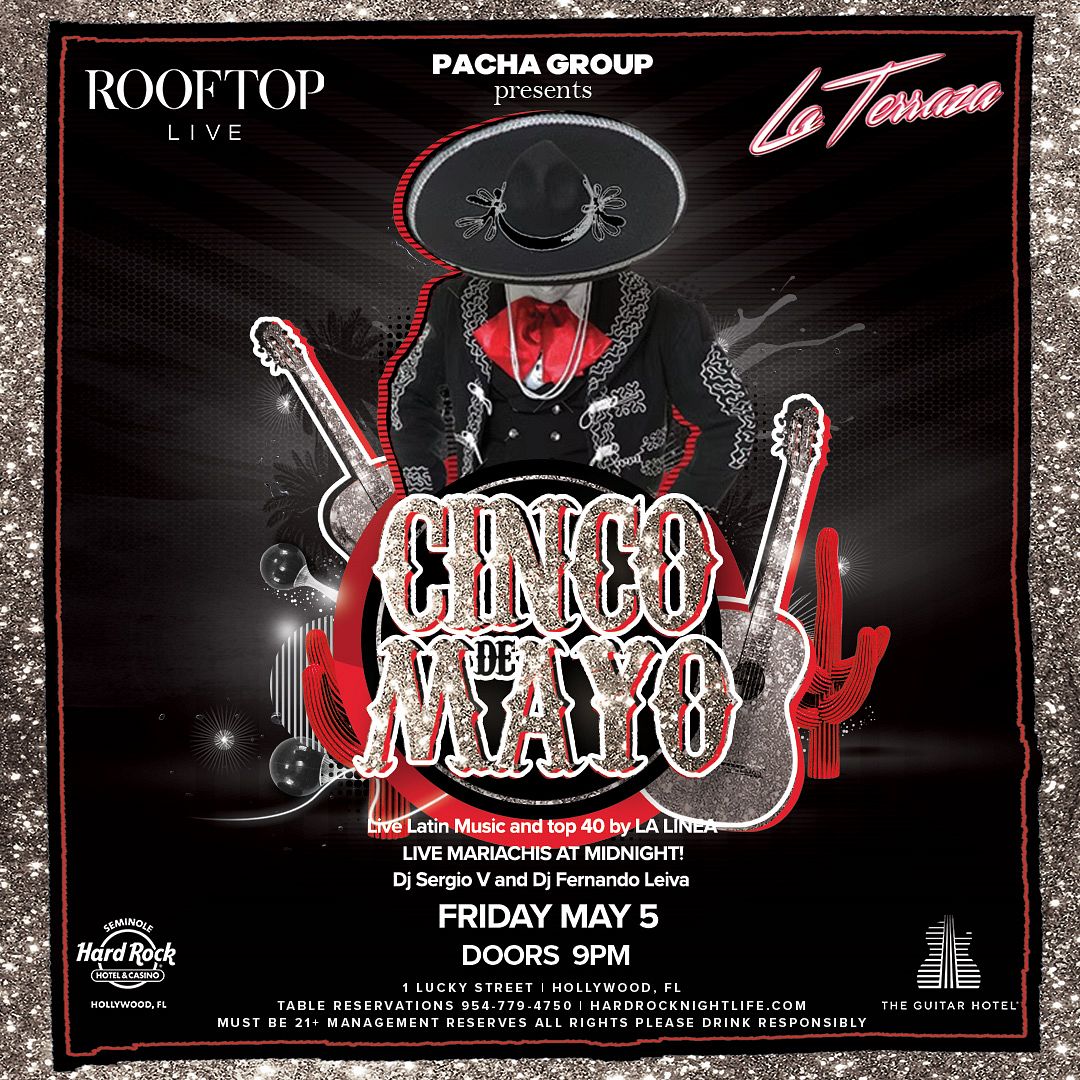 CINCO DE MAYO | Rooftop Live - Hard Rock Holly Tickets at Rooftop Live ...
