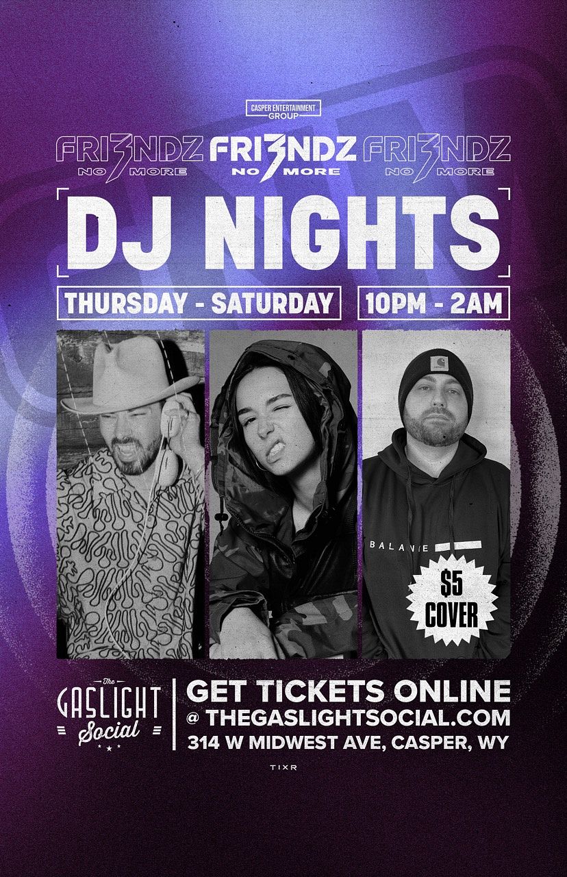 "Fri3nds No More" DJ Night event poster